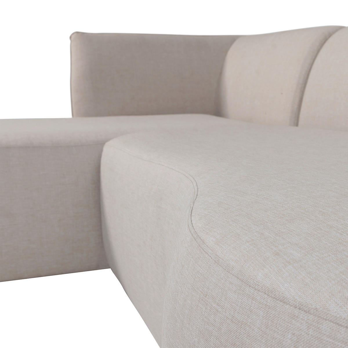 LOUNGEGARNITUR 168/258 cm Aluminium  - Naturfarben, MODERN, Textil/Metall (168/258cm) - Livetastic