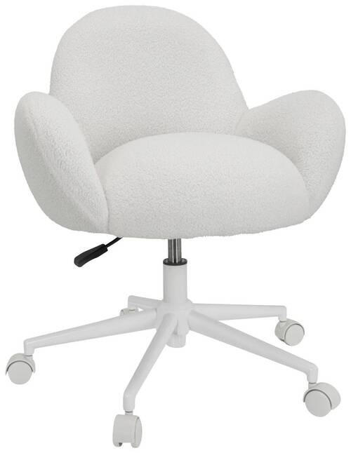 JUGENDDREHSTUHL Teddystoff Weiß  - Weiß, MODERN, Kunststoff/Textil (63/67/64cm) - MID.YOU