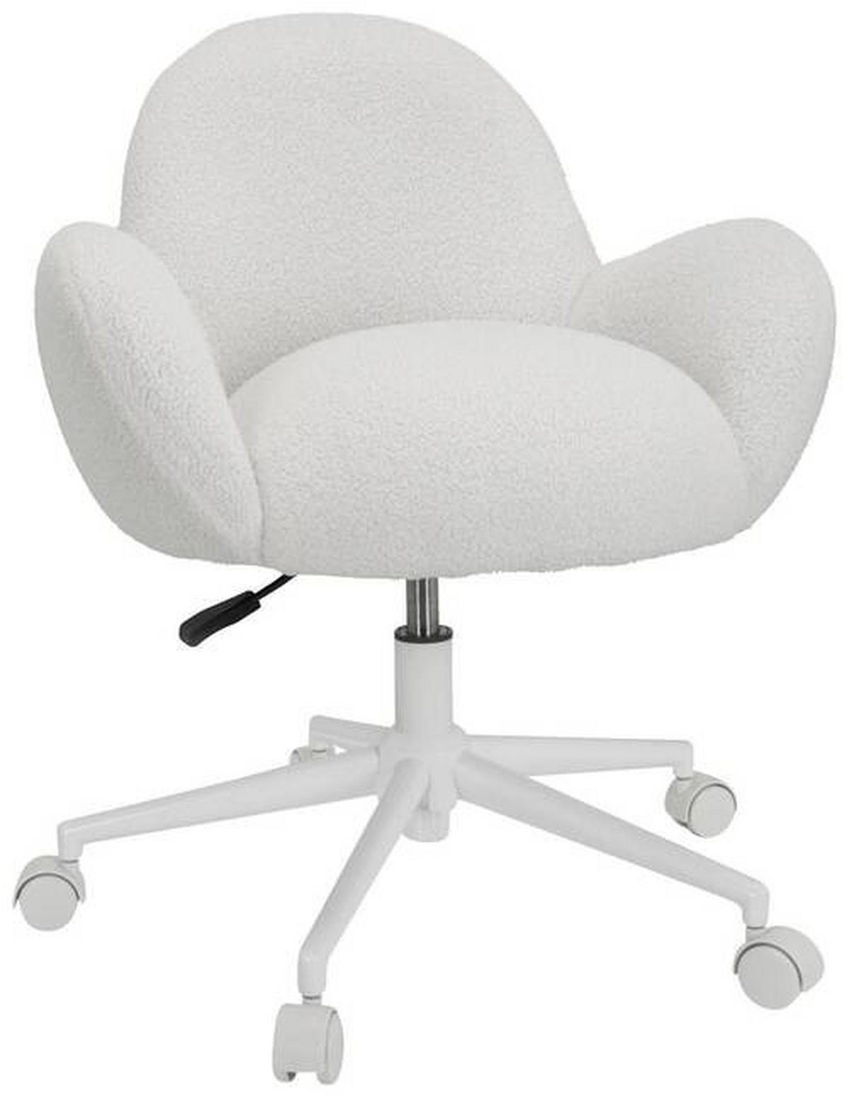 JUGENDDREHSTUHL Teddystoff Weiß  - Weiß, MODERN, Kunststoff/Textil (63/67/64cm) - MID.YOU