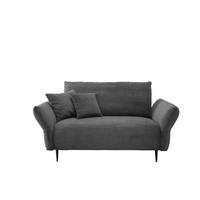 2-SITZER-SOFA Cord Grau  - Schwarz/Grau, Design, Textil/Metall (163/97/102cm) - Livetastic