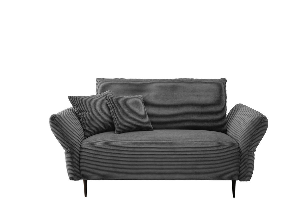 SITZGARNITUR Cord Grau  - Schwarz/Grau, Design, Textil/Metall - Livetastic