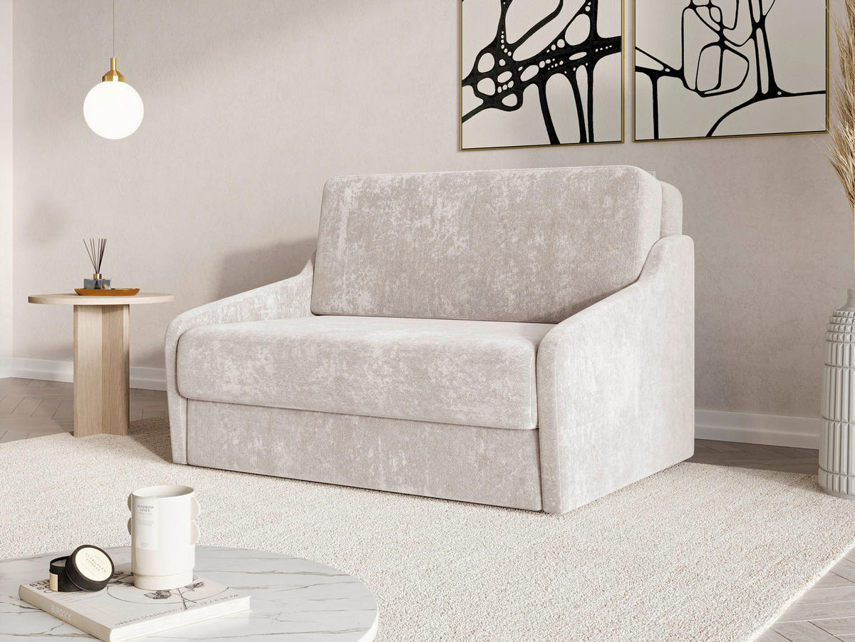 SCHLAFSOFA Beige  - Beige/Creme, Design, Kunststoff/Textil (136/86/113cm) - MID.YOU