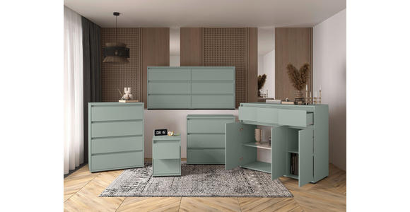 KOMMODE , 80/103/48 cm, 4 Schublade(n)  - Anthrazit/Grün, Design, Holzwerkstoff/Kunststoff (80/103/48cm) - Carryhome