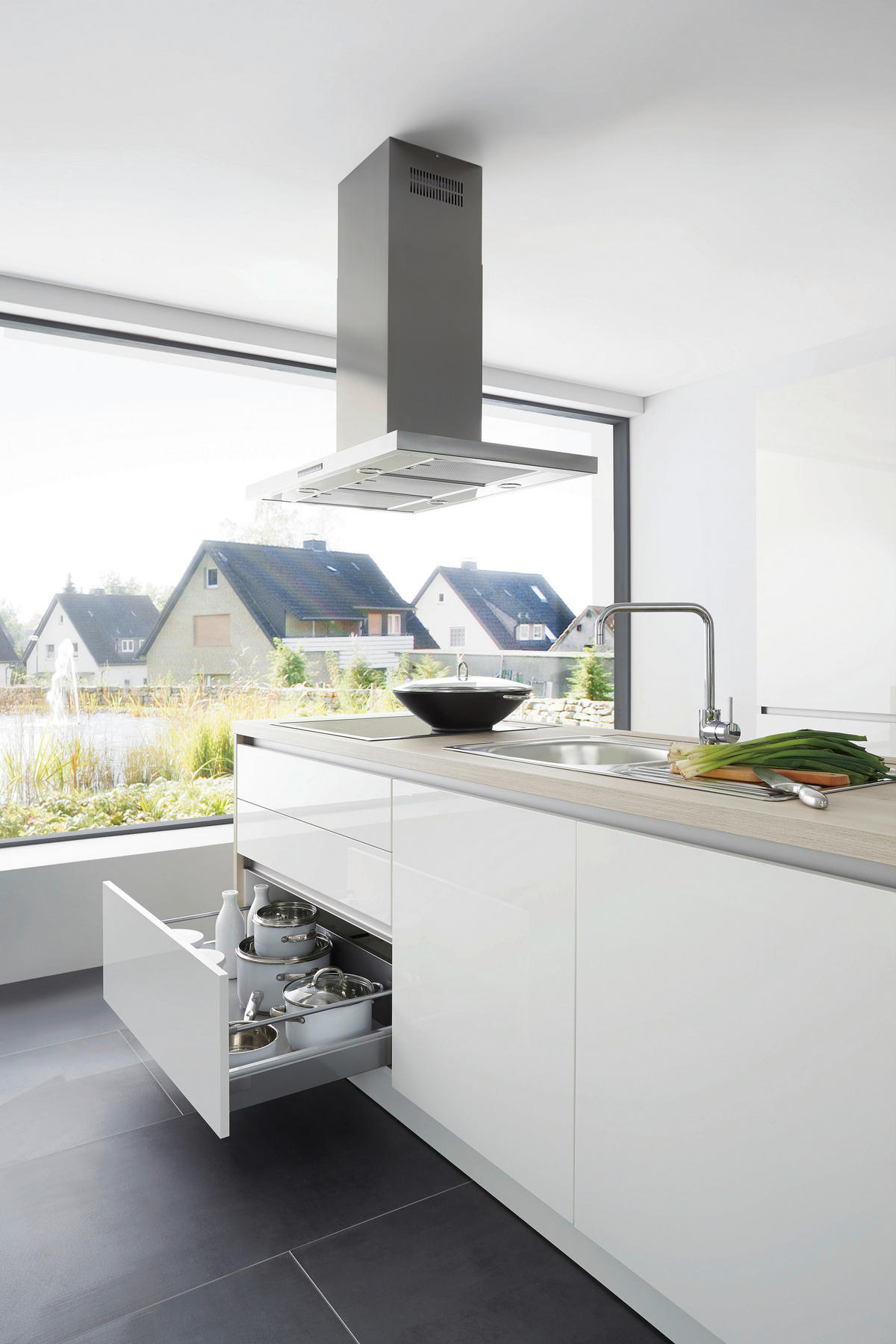EINBAUKÜCHE   - Weiß, Design, Holzwerkstoff - Celina