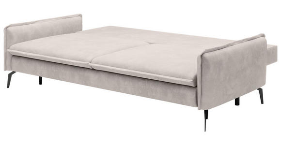 SCHLAFSOFA  in Chenille Hellbraun  - Hellbraun/Schwarz, KONVENTIONELL, Textil/Metall (223/89/107cm) - Carryhome