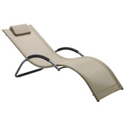 GARTENLIEGE Aluminium pulverbeschichtet Schwarz, Taupe - Taupe/Schwarz, Design, Textil/Metall (63/68/168cm) - Xora
