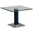 BEISTELLTISCH in Metall, Glas 60/60/46-65 cm - Blau/Edelstahlfarben, Design, Glas/Kunststoff (60/60/46-65cm) BEISTELLTISCH in Metall, Glas 60/60/46-65 cm - Blau/Edelstahlfarben, Design, Glas/Kunststoff (60/60/46-65cm)