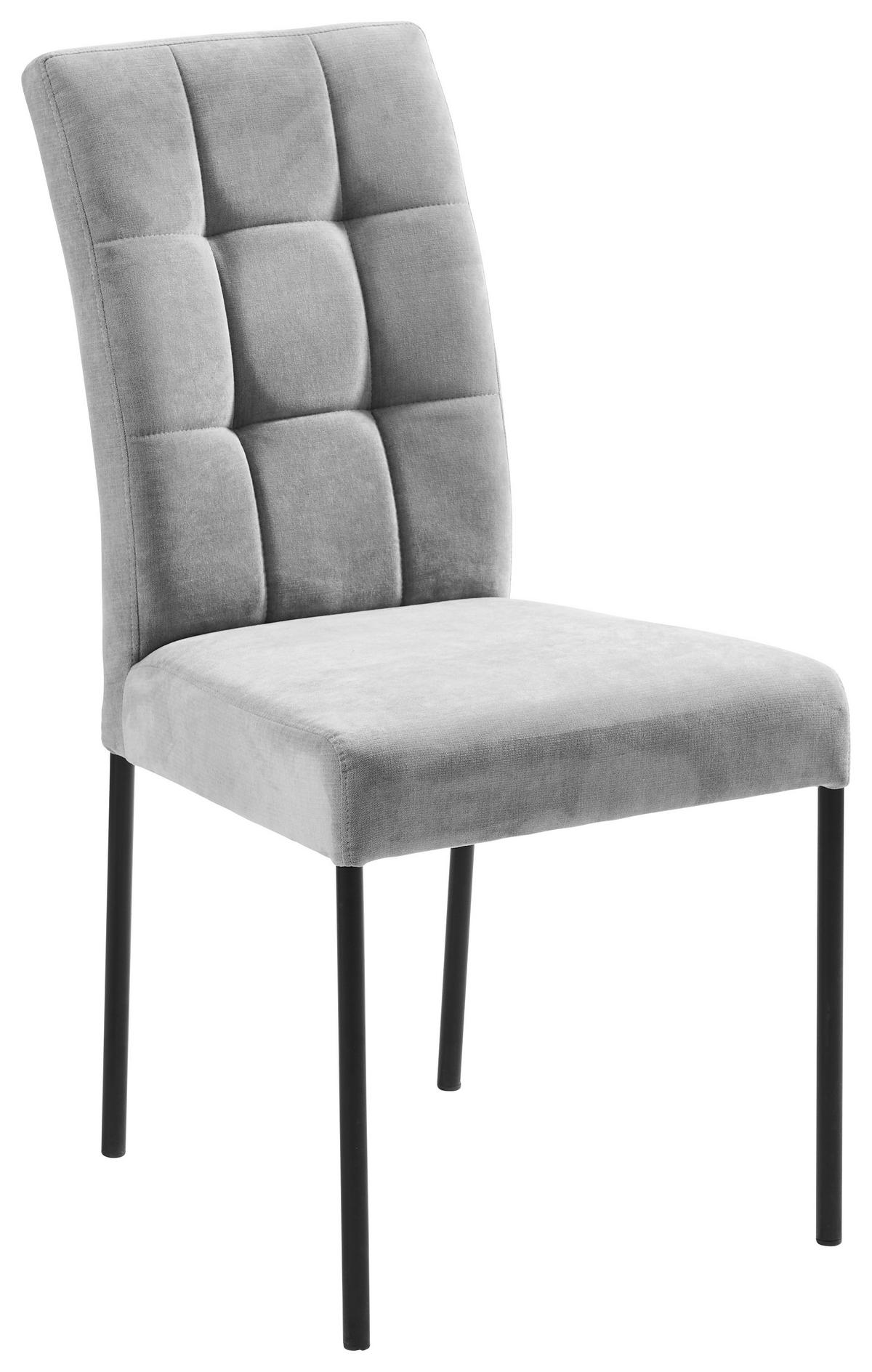 STUHL   Webstoff  - Schwarz/Grau, Design, Textil/Metall (46/91/61cm) - Xora