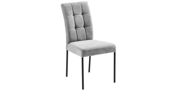 STUHL   Webstoff  Grau, Schwarz  - Schwarz/Grau, Design, Textil/Metall (46/91/61cm) - Xora