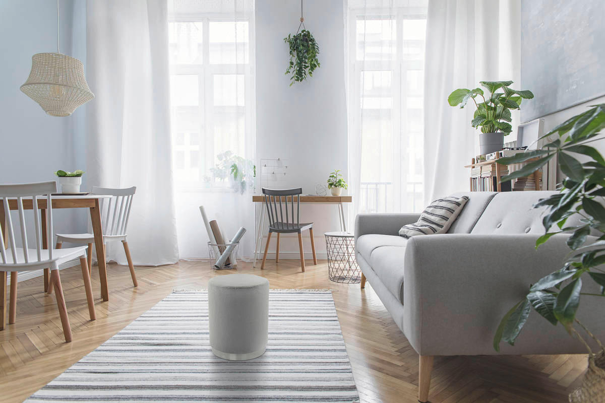 HOCKER Hellgrau  - Hellgrau, MODERN, Kunststoff (36/44/36cm) - Kayoom