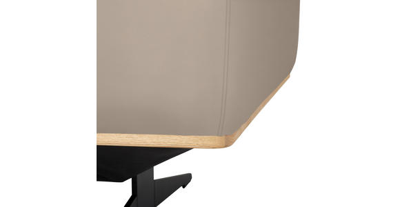 ECKSOFA  in Echtleder Beige  163/305 cm  - Eichefarben/Beige, Design, Leder/Holz (163/305cm) - Novel