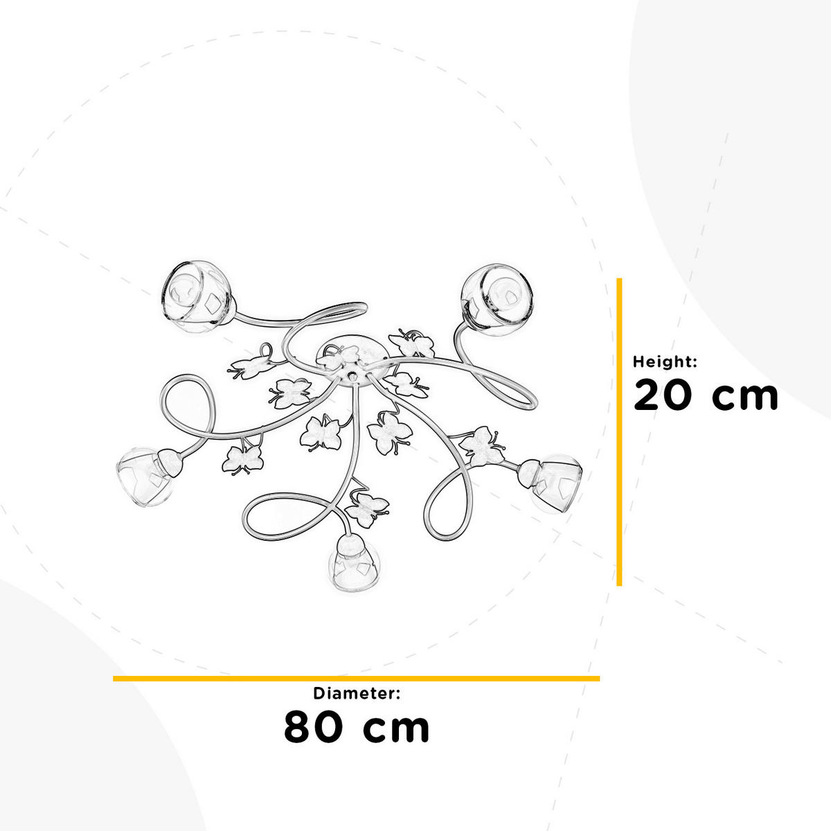 STROPNÉ SVIETIDLO DO DET. IZB, 80/20 cm  - pink/biela, Basics, kov/sklo (80/20cm)