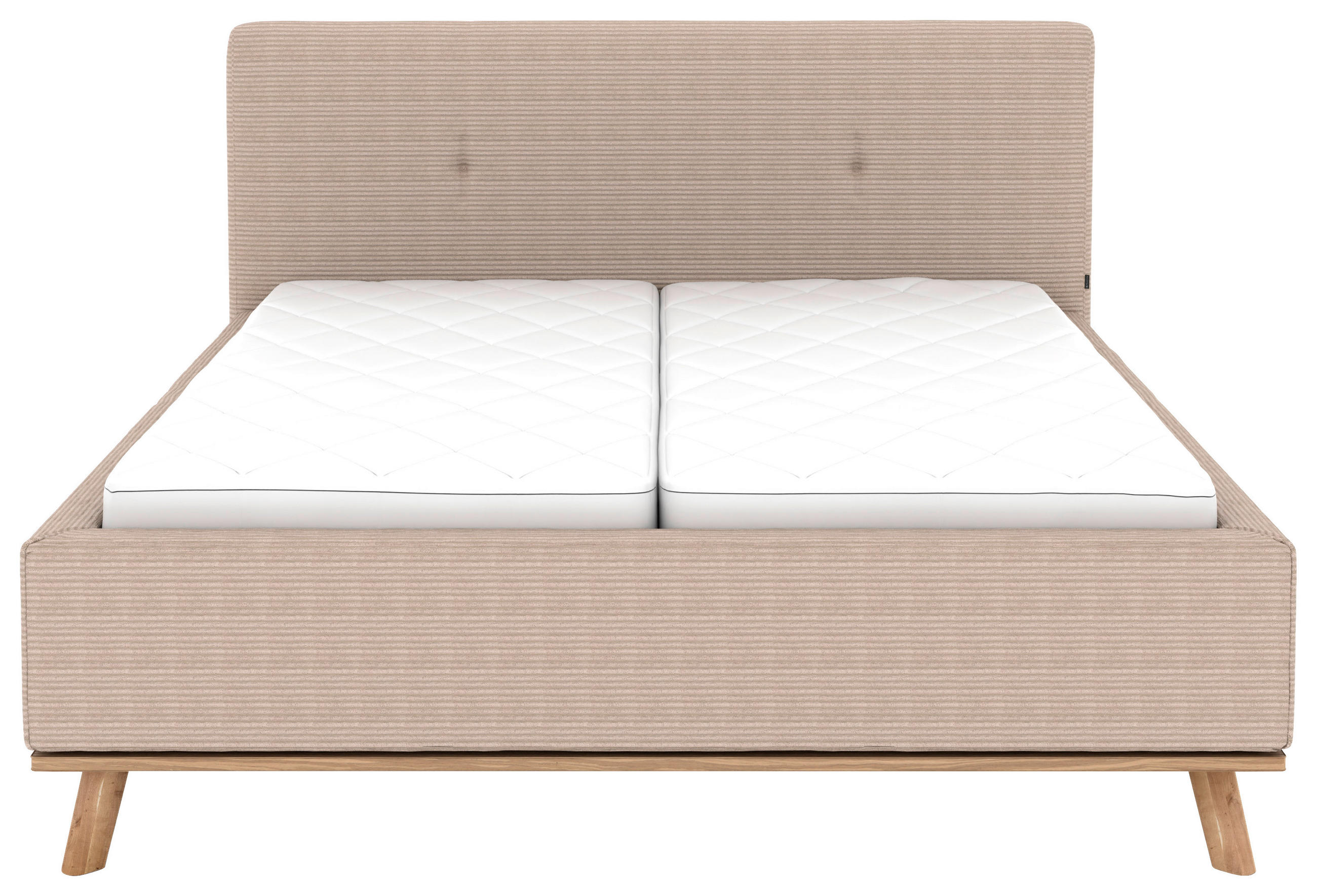 Thumbnail - Musterring Polsterbett, Taupe, Textil, Birke, Buche,Esche, massiv, H2, Höhe ca. 20 cm, 180x200 cm, Reach, atmungsaktiv,B...