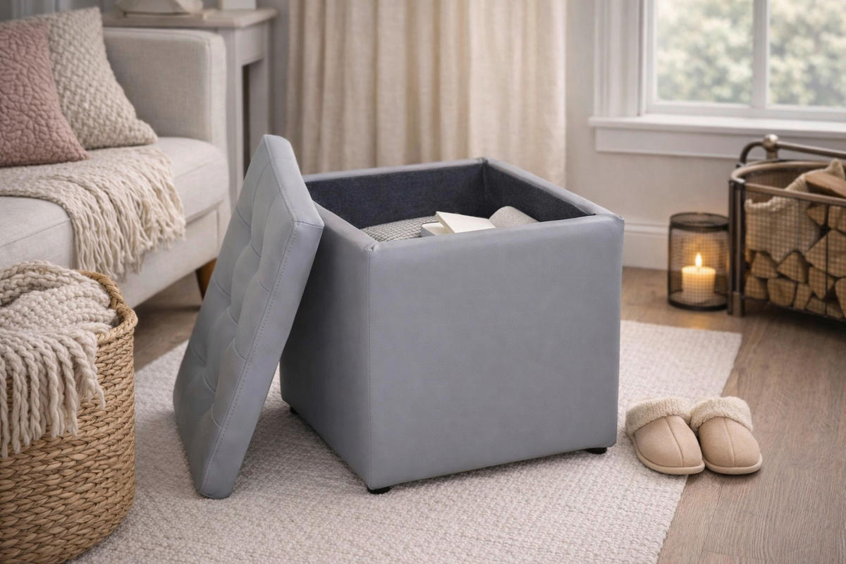 SITZBOX Uni  - Grau, Design, Kunststoff (41/41/40cm) - MID.YOU