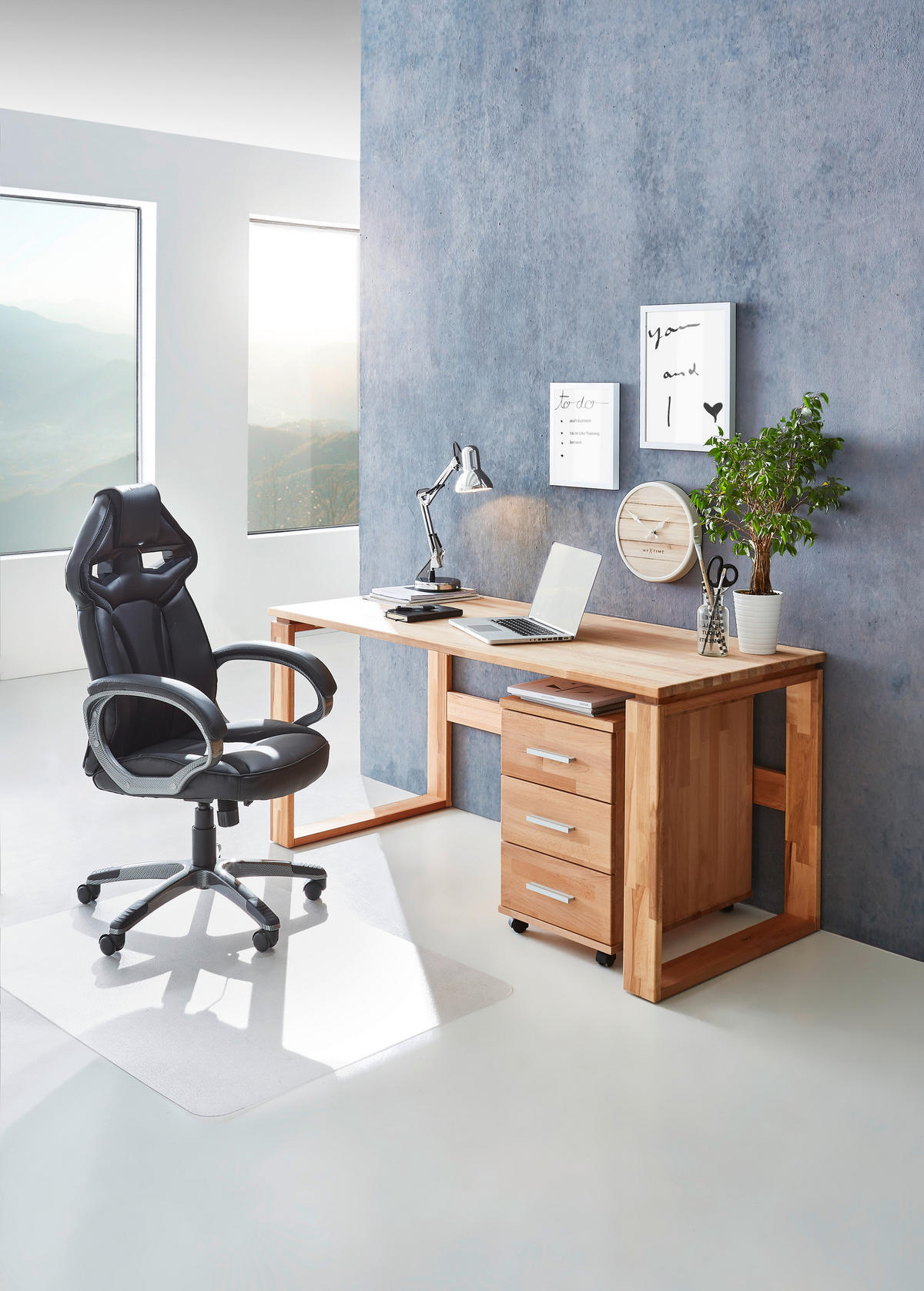 SCHREIBTISCH 160/70/75 cm  in Buchefarben  - Buchefarben, KONVENTIONELL, Holz (160/70/75cm) - Linea Natura