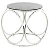 BEISTELLTISCH in Metall, Glas 50/50/52 cm  - Silberfarben/Roségold, Design, Glas/Metall (50/50/52cm) - Kayoom
