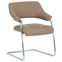 STOLICA S NASLONOM ZA RUKE  boje kroma, svijetlo smeđa  metal, koža      - svijetlo smeđa/boje kroma, Design, koža/metal (64/86/61cm) - Joop!