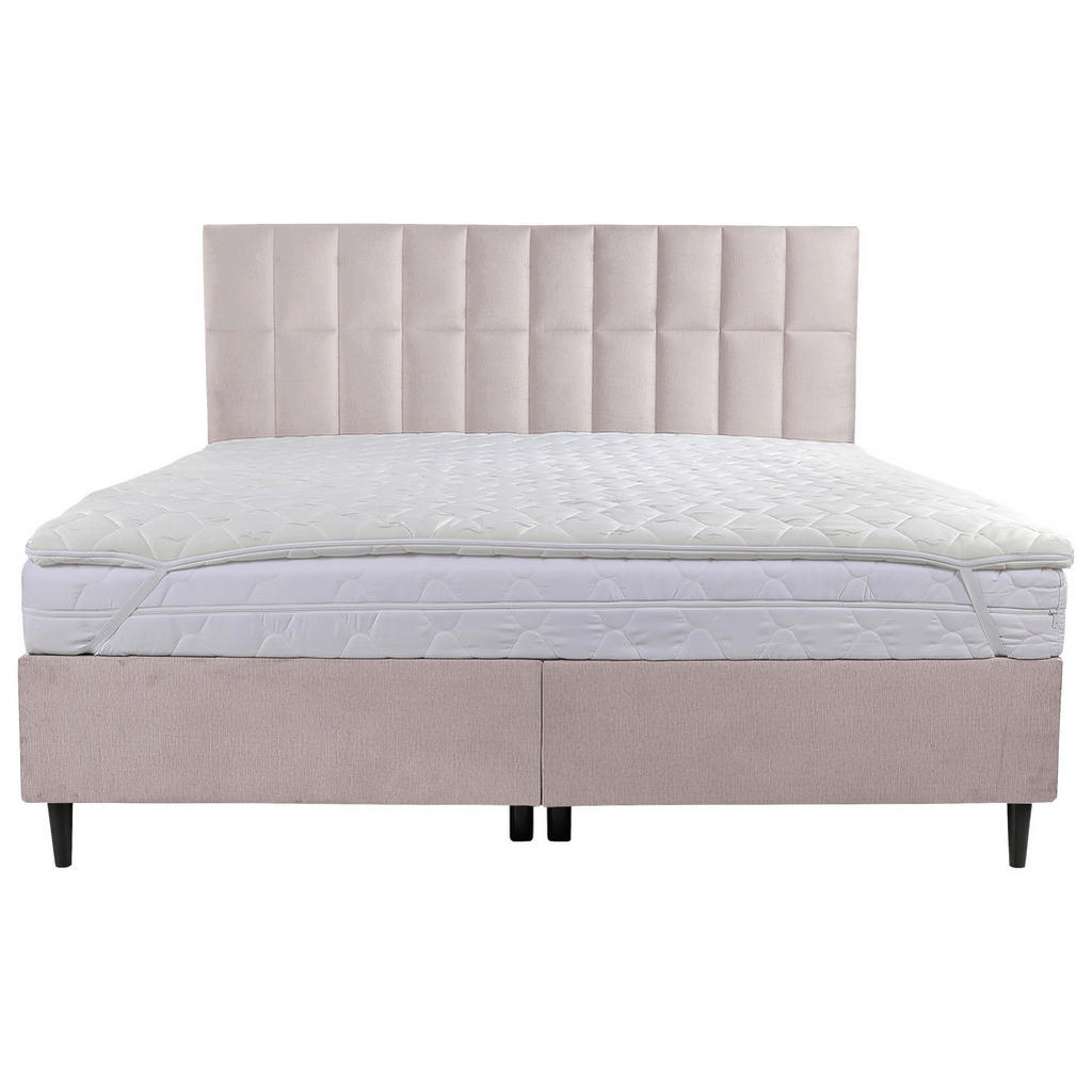 Thumbnail - Boxxx Boxbett, Beige, Textil, Buche, massiv, H2, Höhe ca. 18 cm, 180x200 cm, Topper durchgehend, Matratze durchgehend, S...