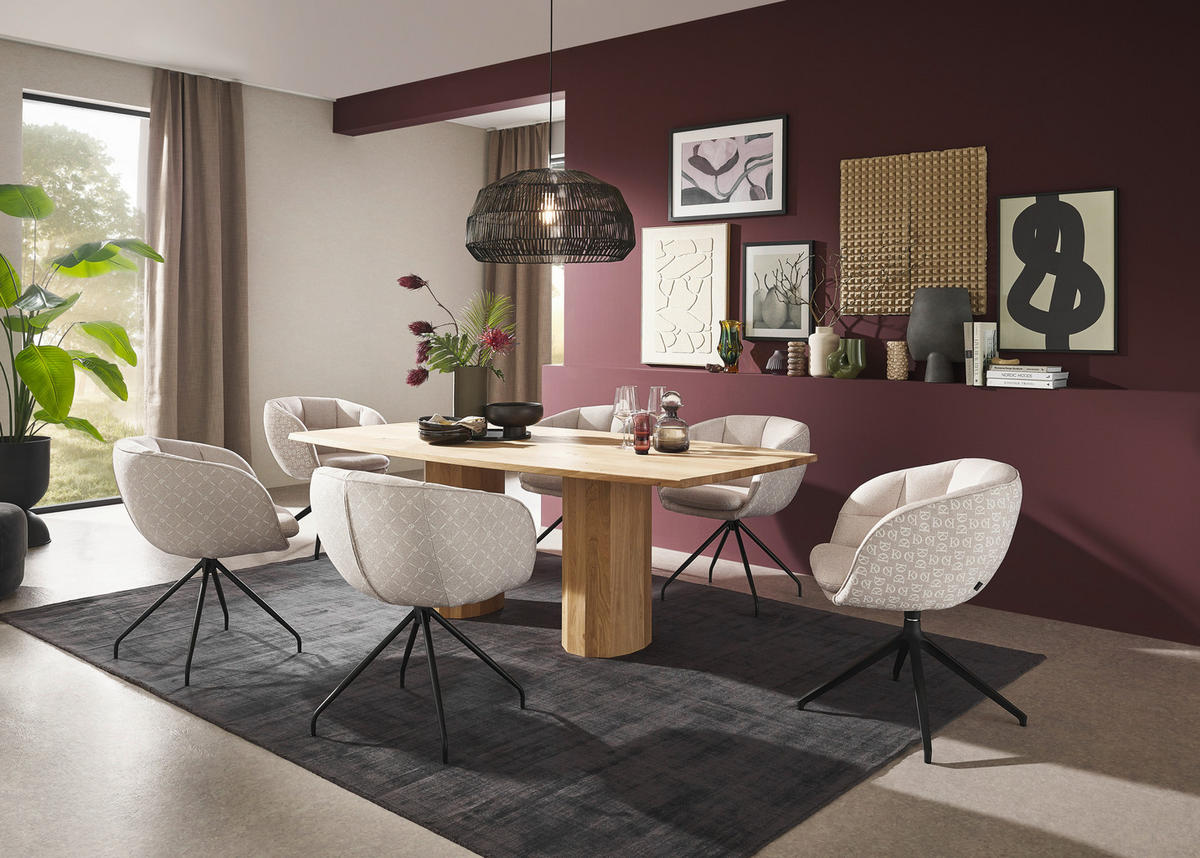 ESSTISCH      - Eiche Bianco, Design, Holz (220/110/76cm) - Dieter Knoll