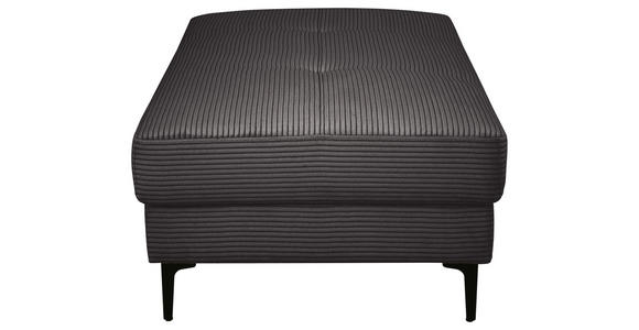 HOCKER Velours Dunkelgrau  - Dunkelgrau/Schwarz, Design, Textil/Metall (140/45/80cm) - Xora