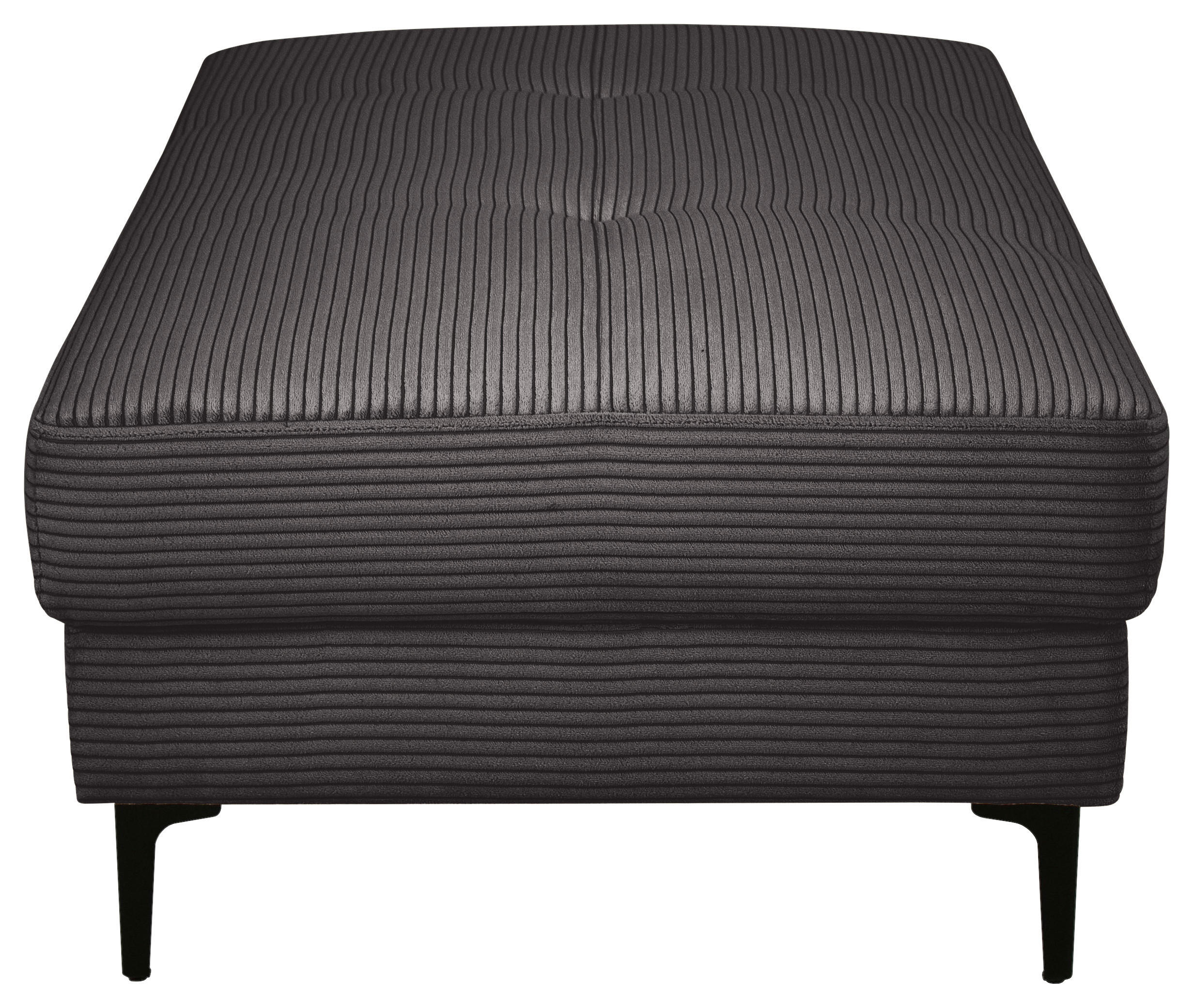 HOCKER Velours Dunkelgrau  - Dunkelgrau/Schwarz, Design, Textil/Metall (140/45/80cm) - Xora