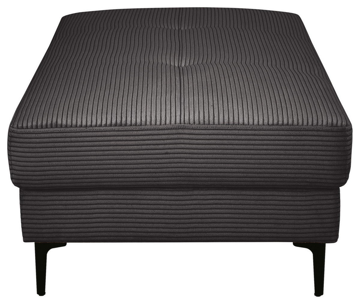 HOCKER Cord Dunkelgrau  - Dunkelgrau/Schwarz, Design, Textil/Metall (140/45/80cm) - Xora