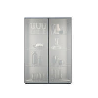 HIGHBOARD Dunkelgrau  90/130/45 cm  - Dunkelgrau/Schwarz, Design, Glas/Holzwerkstoff (90/130/45cm) - Ambiente