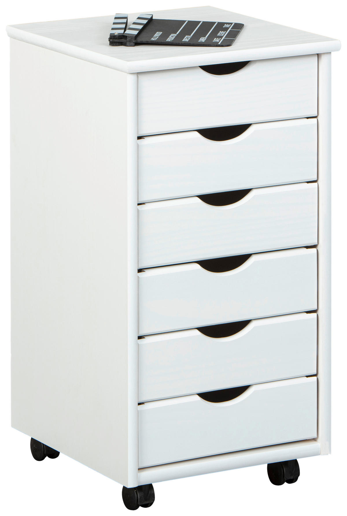 ROLLCONTAINER Kiefer massiv Weiß  - Weiß, Basics, Holz/Kunststoff (35/65/40cm) - MID.YOU