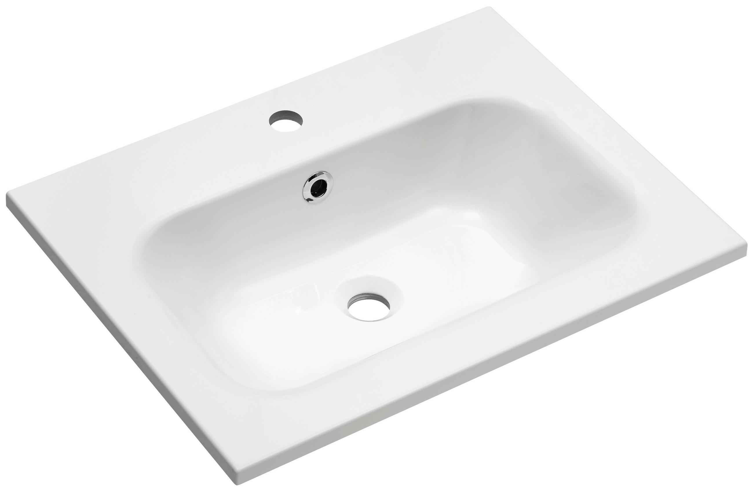 WASCHBECKEN 61/2/46 cm  - Weiß, KONVENTIONELL, Stein (61/2/46cm) - Xora