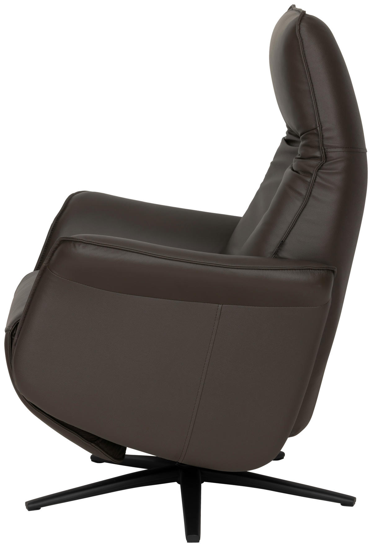 RELAXSESSEL Lederlook Echtleder    - Schwarz/Braun, Design, Leder/Holz (79/110/83cm) - Livetastic
