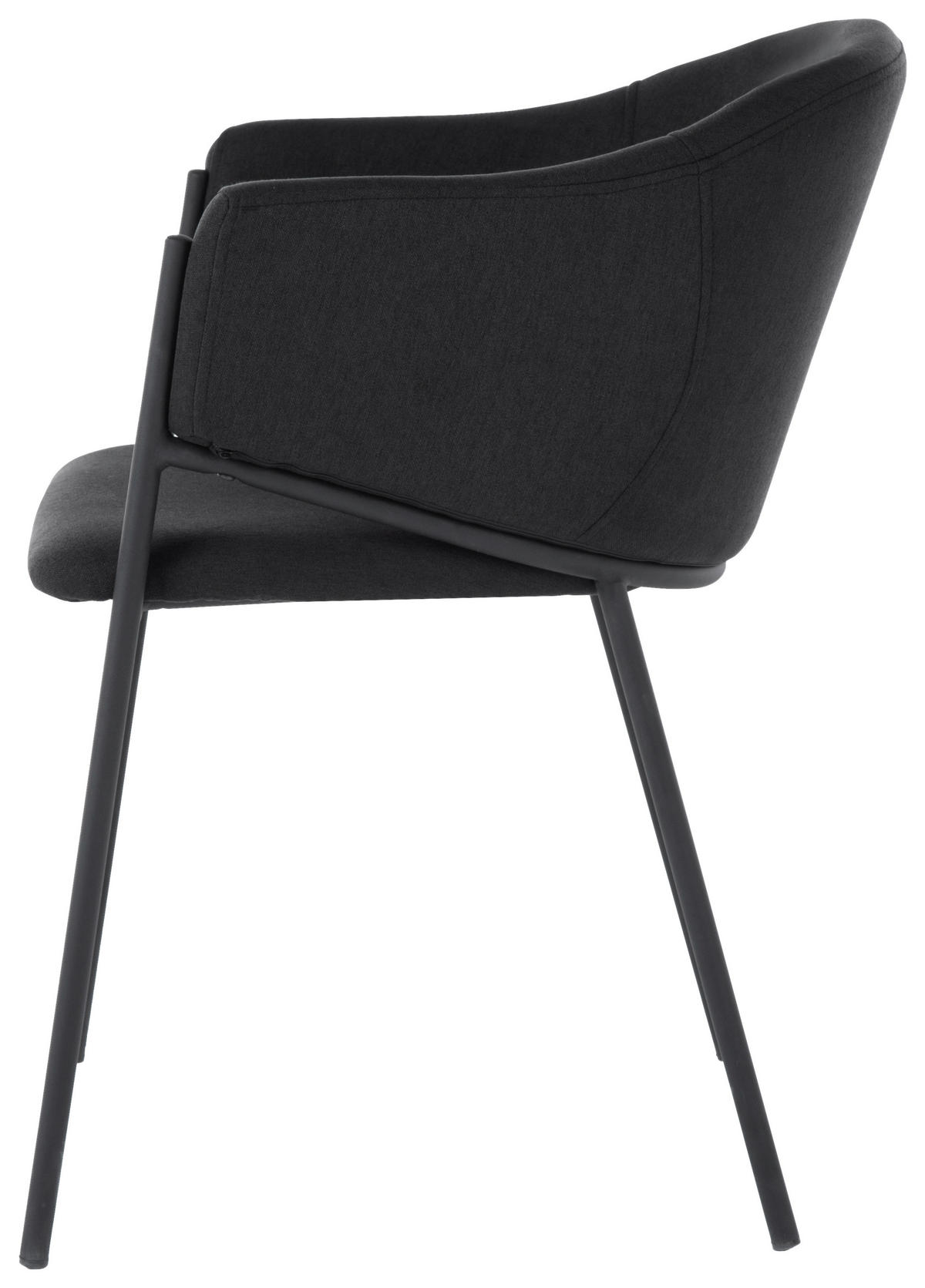 ARMLEHNSTUHL  in Eisen Flachgewebe  - Schwarz, MODERN, Holz/Textil (53/77/60cm) - MID.YOU