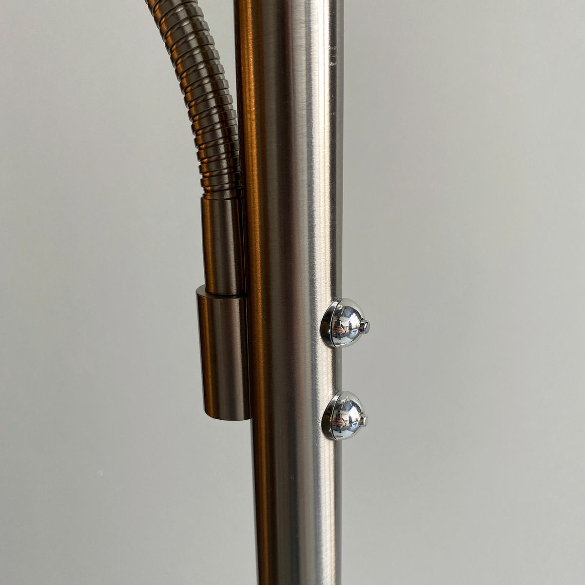 LED-STEHLEUCHTE - Weiss/Nickelfarben, Design, Metall (35/180cm) - Fischer & Honsel