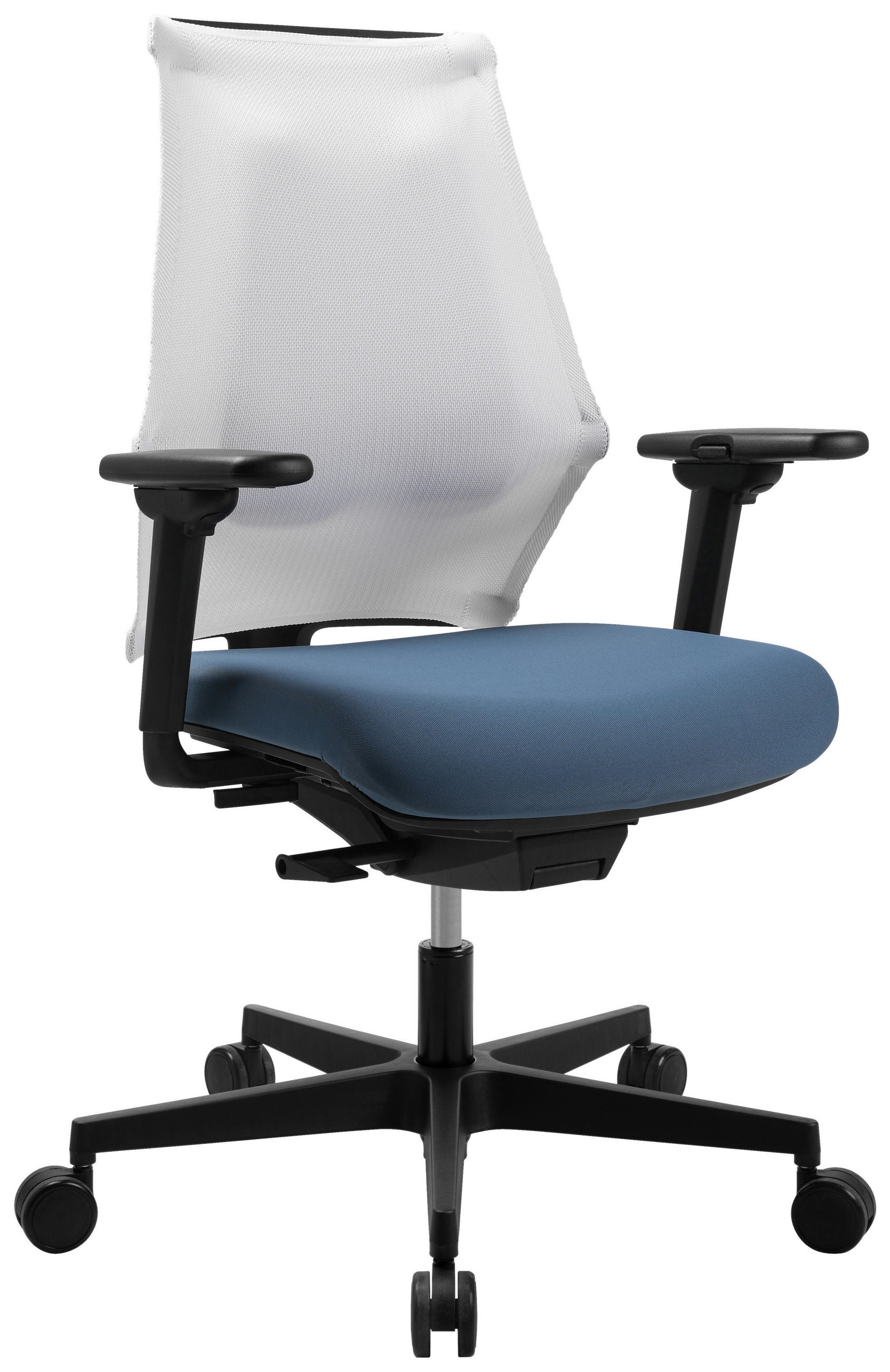 DREHSTUHL  in Flachgewebe Blau, Weiss  - Blau/Weiss, Modern, Kunststoff/Textil (47/100-112/45-51cm) - Topstar