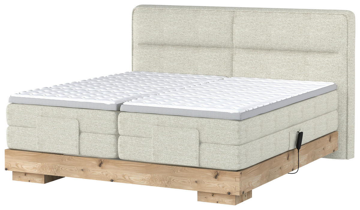 BOXSPRINGBETT 180/200 cm  in Eichefarben, Beige  - Eichefarben/Beige, Natur, Holz/Holzwerkstoff (180/200cm) - Valnatura