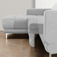 ECKSOFA in Webstoff Hellgrau  - Chromfarben/Hellgrau, Design, Textil/Metall (187/260cm) - Xora