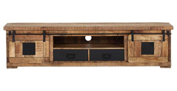 LOWBOARD  in 200/50/45 cm  - Schwarz/Braun, LIFESTYLE, Holz/Metall (200/50/45cm) - Landscape