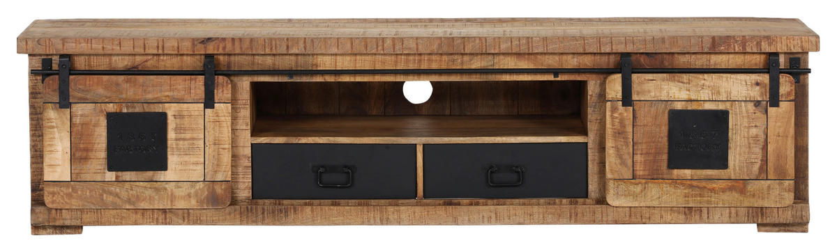 LOWBOARD  in 200/50/45 cm  - Schwarz/Braun, LIFESTYLE, Holz/Metall (200/50/45cm) - Landscape