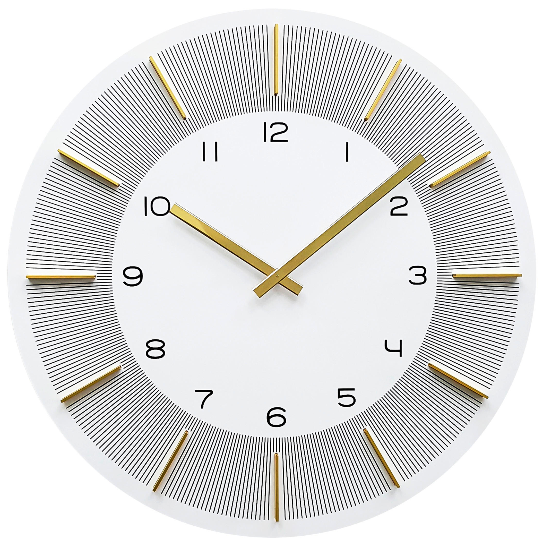 WANDUHR 48,5/48,5/4 cm   - Weiss/Goldfarben, Basics, Holz (48,5/48,5/4cm)