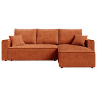 ECKSOFA Rostfarben Cord  - Rostfarben/Schwarz, KONVENTIONELL, Kunststoff/Textil (232/143cm) - Carryhome