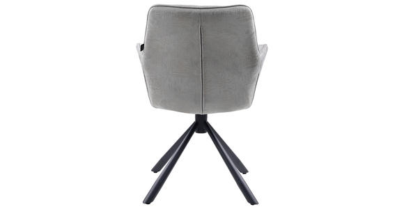 ARMLEHNSTUHL in Eisen Struktur - Schwarz/Grau, Design, Textil/Metall (62/83,5/63cm) - Hom`in