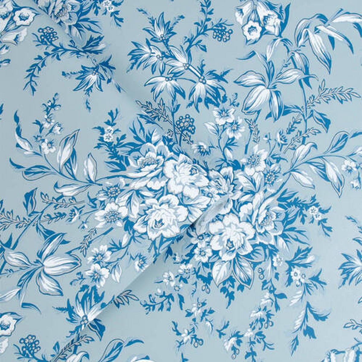 VLIESTAPETE  - Blau, Basics, Papier/Kunststoff (52/1005cm) - Xora