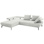 ECKSOFA Fino in Chenille Ecru  224/305 cm  - Ecru/Schwarz, Design, Textil/Metall (224/305cm) - Dieter Knoll