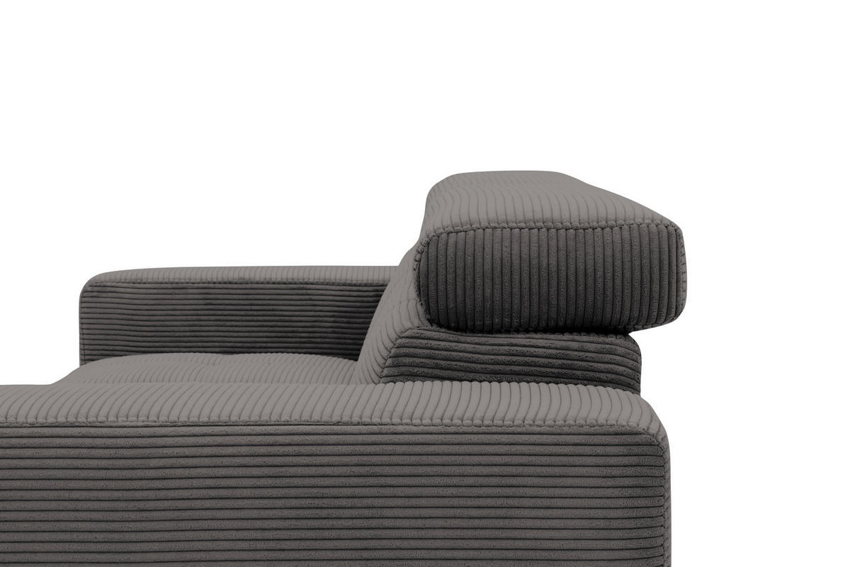 2-SITZER-SOFA TRENTO Mikrofaser Grau  - Dunkelgrau/Schwarz, MODERN, Textil/Metall (208/79/104cm) - MID.YOU