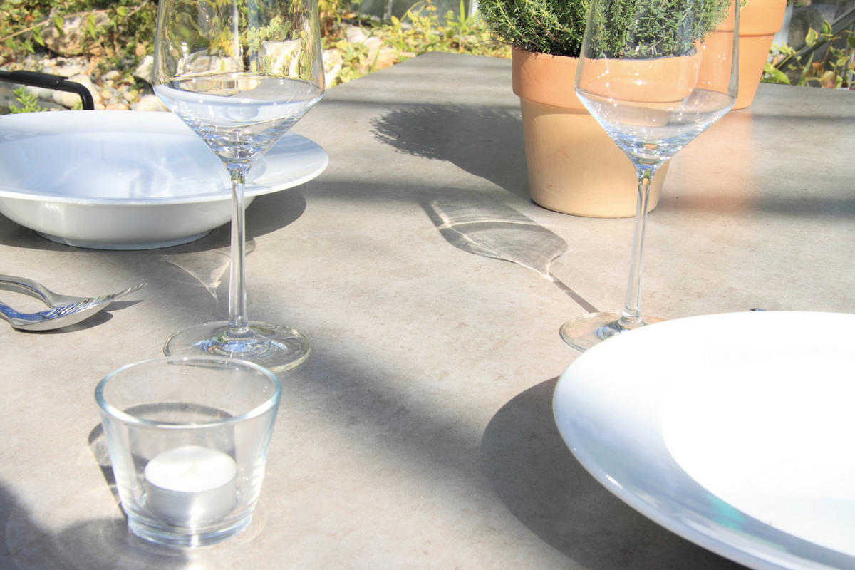 GARTENSET   - Taupe/Anthrazit, Basics, Glas/Kunststoff (80/75/160cm) - Acamp