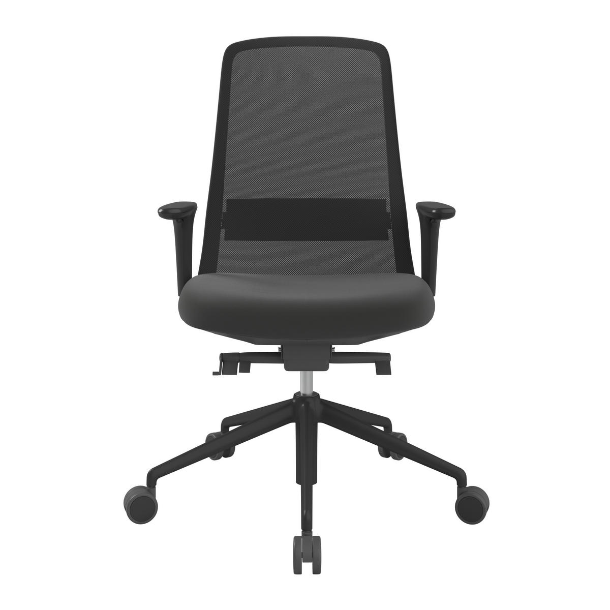 DREHSTUHL Schwarz  - Schwarz, MODERN, Kunststoff/Textil (70/103-115/70cm)