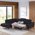 ECKSOFA in Echtleder Dunkelbraun  - Dunkelbraun/Schwarz, Design, Leder/Metall (220/270cm) - Novel