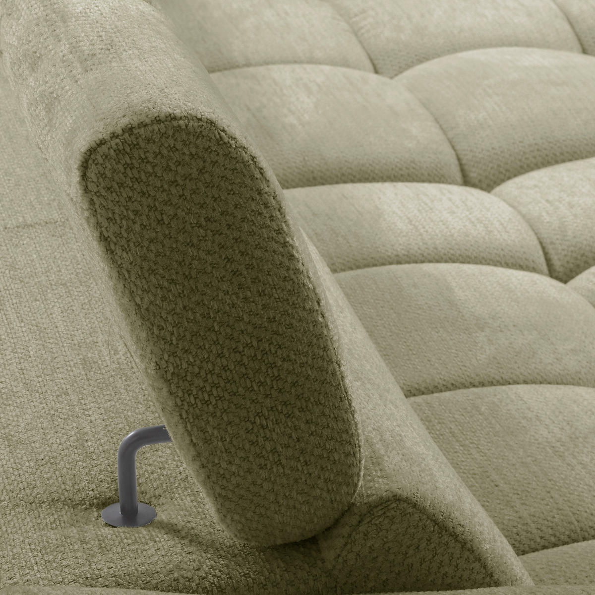 ECKSOFA  Webstoff Grün  - Schwarz/Grün, Design, Kunststoff/Textil (274/177cm) - Livetastic