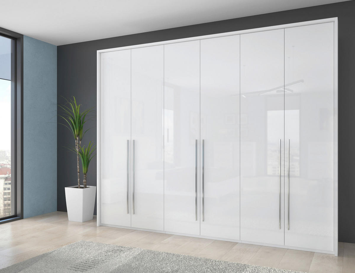 ORMAR SA KLASIČNIM VRATIMA bela, bela visoki sjaj  277/226/60 cm  - bela visoki sjaj/bela, Dizajnerski, pločasti materijal/plastika (277/226/60cm)