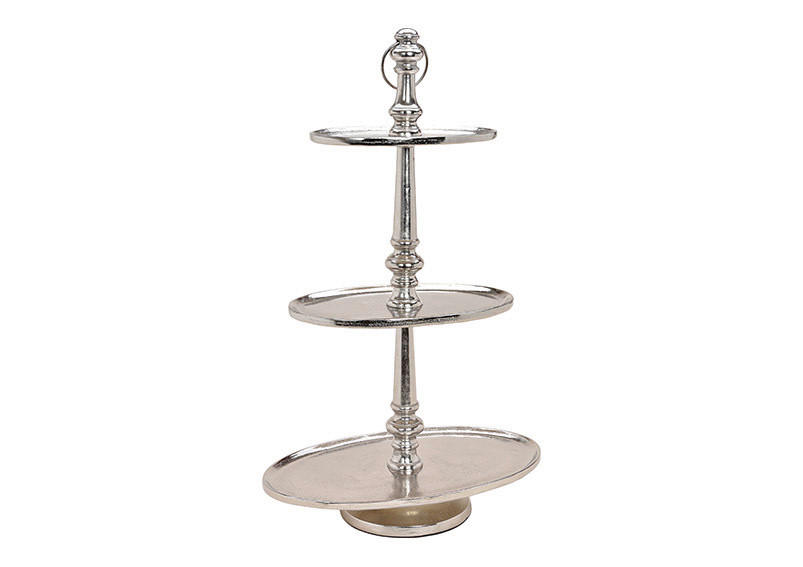 ETAGERE 3-stöckig - Silberfarben, KONVENTIONELL (51/75/31cm)