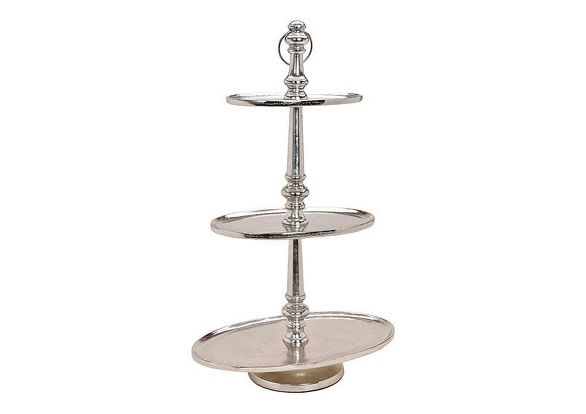 ETAGERE 3-stöckig - Silberfarben, KONVENTIONELL (51/75/31cm)